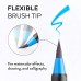 Arteza Real Brush Pens, 48 Colors for Watercolor Painting with Flexible Nylon Brush Tips, Paint Markers for Coloring, Calligraphy and Drawing with Water Brush for Artists and Beginner Painters
